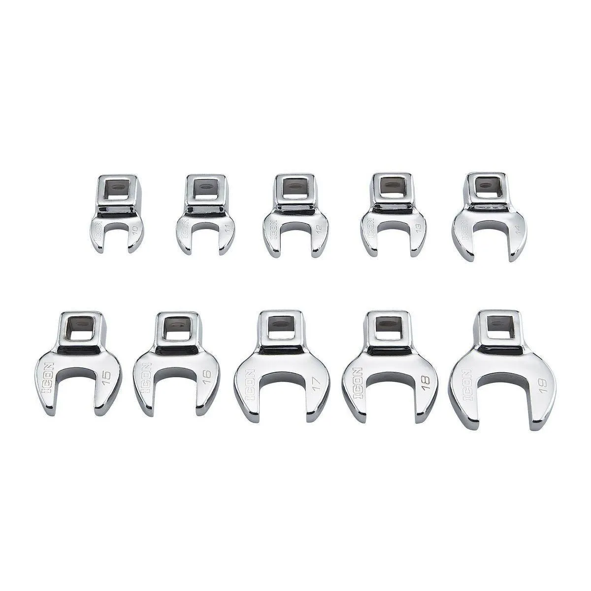 3/8 in. Drive Metric Professional Crowfoot Wrench Set, 10-Piece