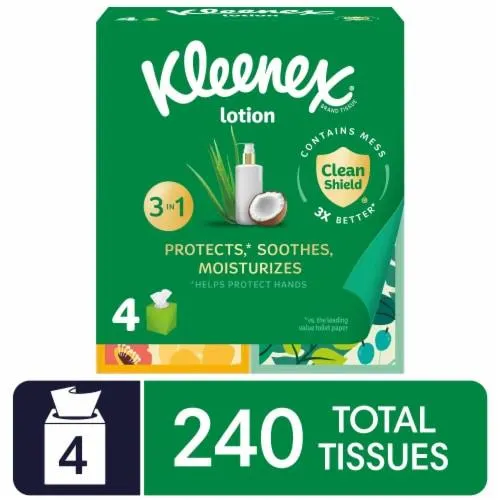 Kleenex Facial Tissues Lotion 3 Ply with Coconut Oil