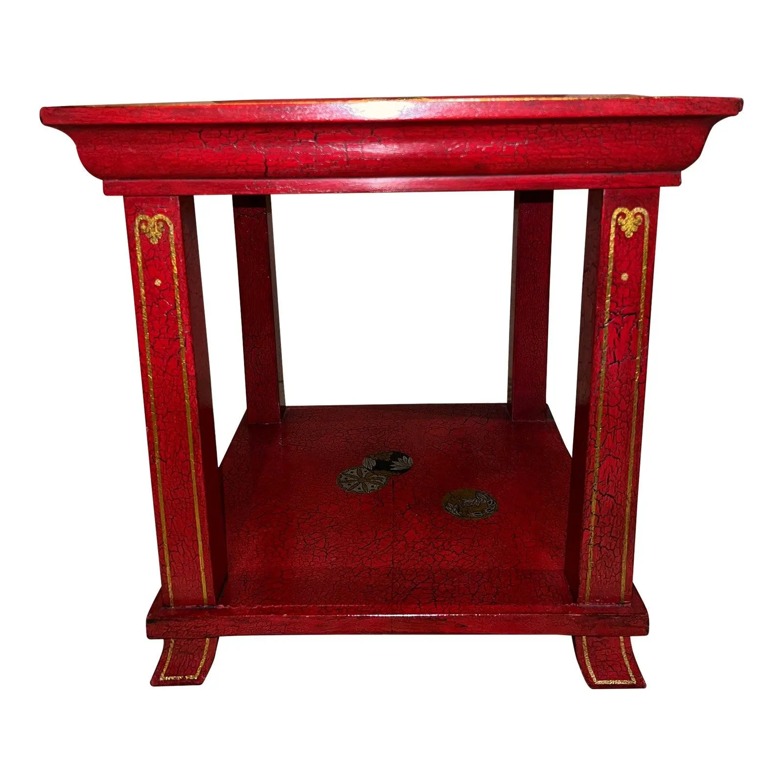 1940s Dessin Fournir Red Faux Lacquered Japanese Table