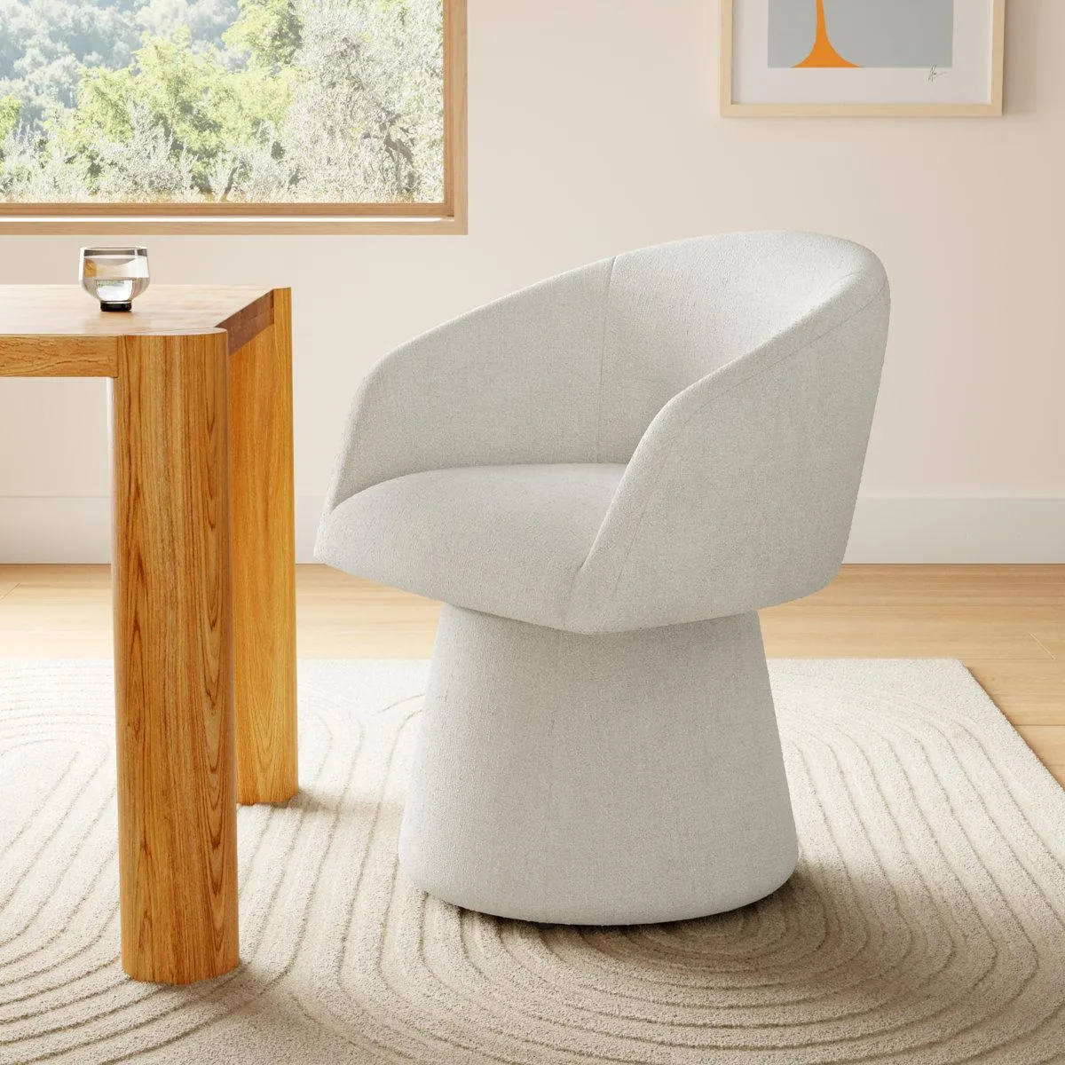 Kyo Chenille Upholstered Barrel Chair