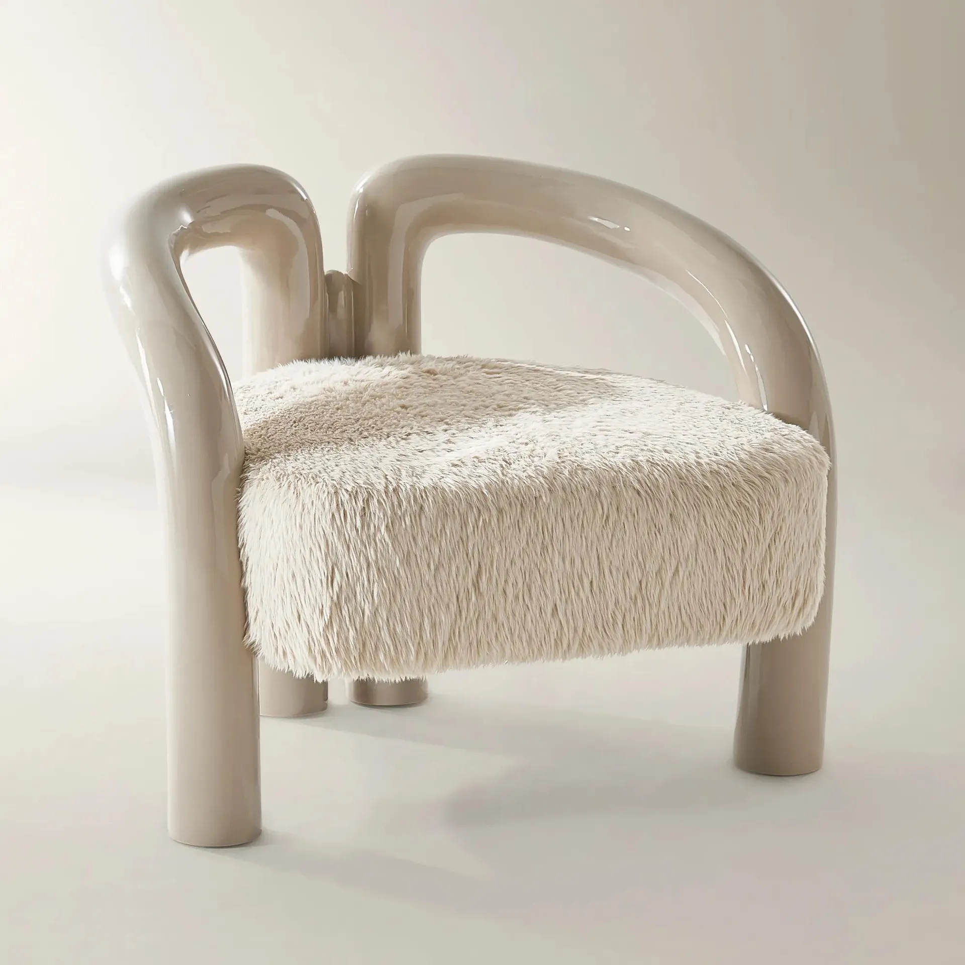 Nia Lacquer Accent Chair - Turtle Dove