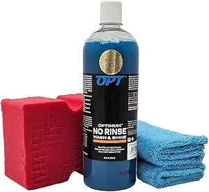 Optimum ONR, Microfiber Car Drying Towel, and BRS - Big Red Sponge Car Cleaning Kit, 32 oz. No Rinse, Drying Towel, and Car Wash Sponge for Detailing Cars, Trucks, Motorcycles, and More