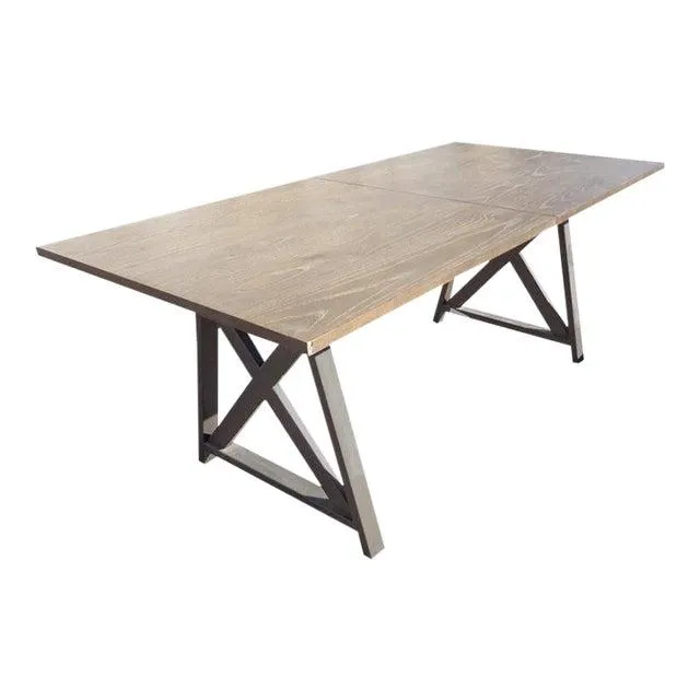 Industrial Trestle Base Work Table Desk