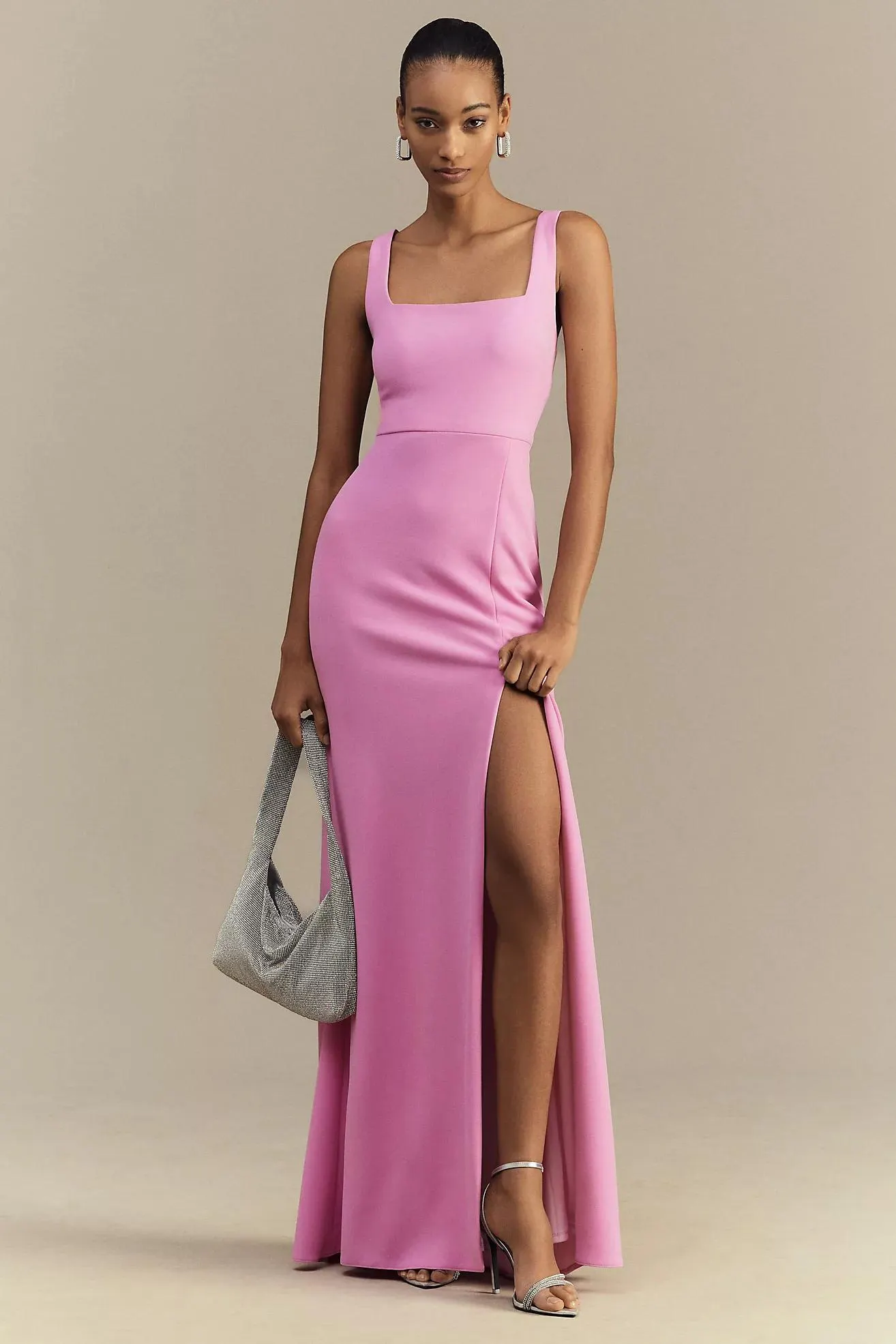 BHLDN Blake Square-Neck Stretch Crepe Maxi Dress