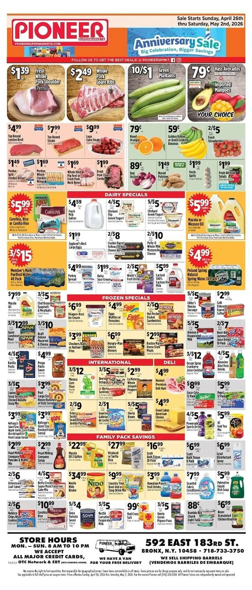 Weekly promotion Pioneer Supermarkets weekly ad spanning from April 26 to May 2 2026 - Page 1 for Catalogue 365