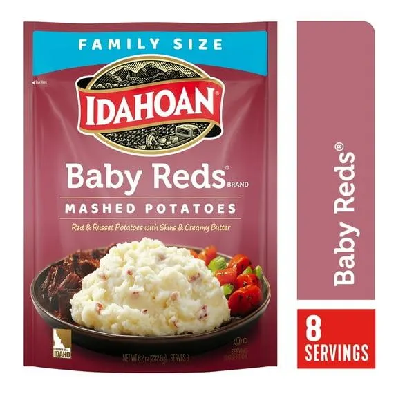 Idahoan Baby Reds Mashed Potatoes Family Size Side Dish, 8.2 oz