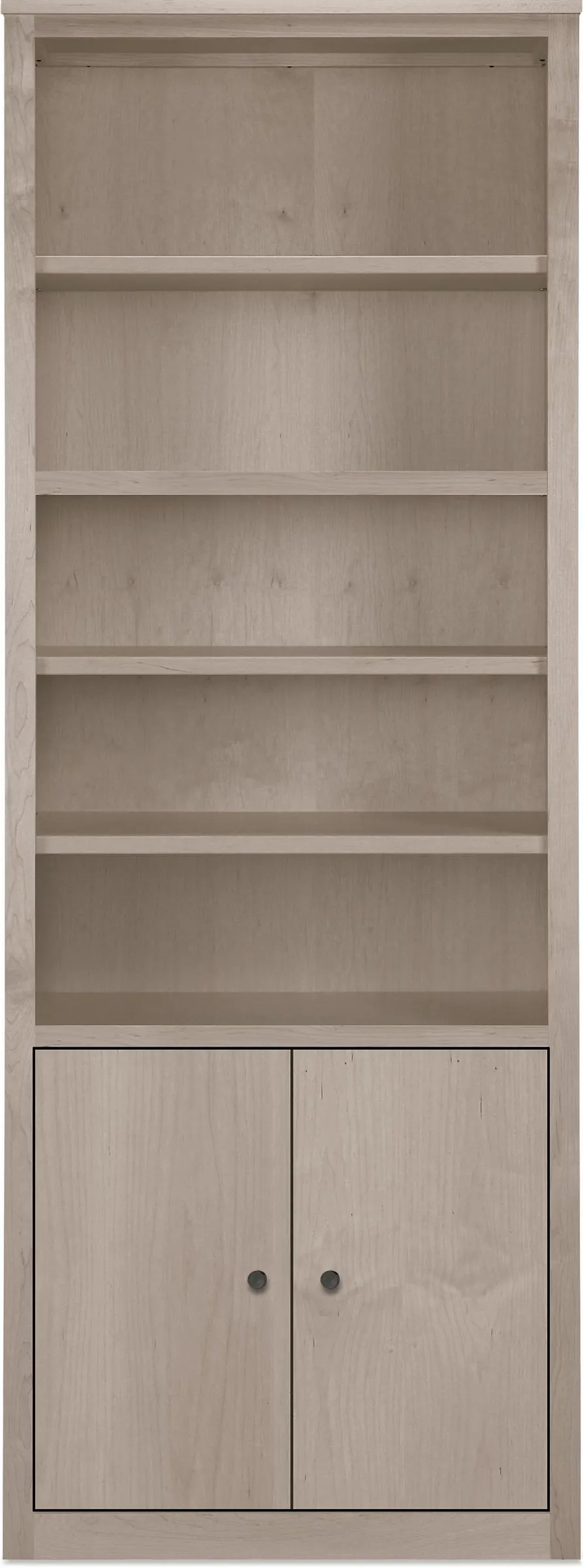 Woodwind 32w 17d 86h Bookcase with Doors in Shell with Natural Steel