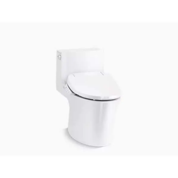 Veil 12 in. Rough In 1-Piece 1.28 GPF Dual Flush Elongated Toilet in White Seat Included