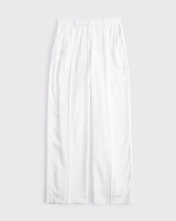 Curve Love Tailored Linen-Blend Wide Leg Pant