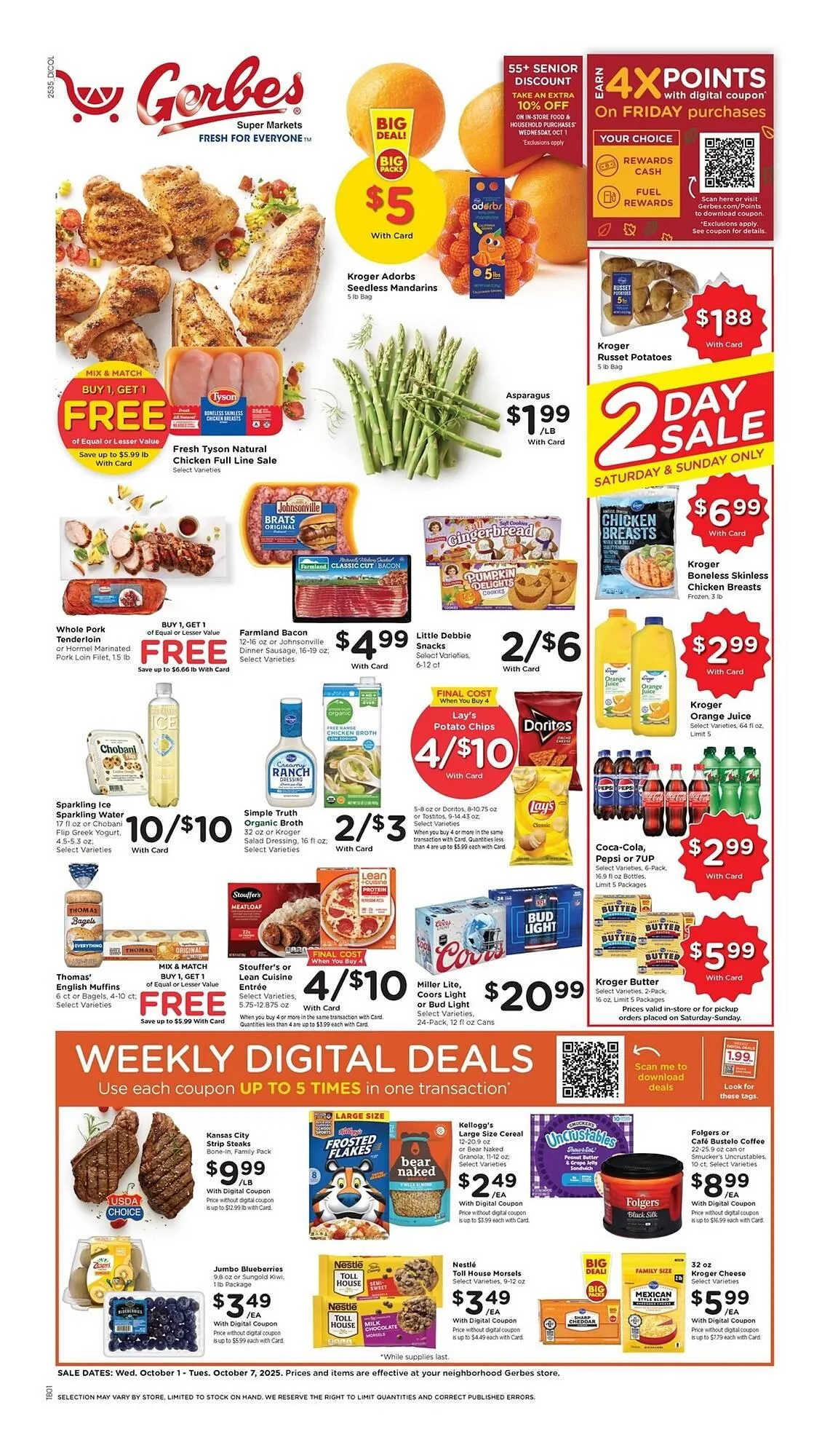 Weekly ad Gerbes weekly ad from October 1 to October 7 2025 - Page 1