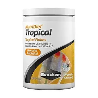 Seachem NutriDiet Tropical Flakes - Probiotic Fish Food Formula with GarlicGuard 100g