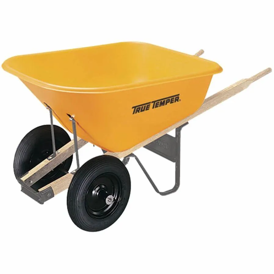 True Temper® 8 Cubic Foot Poly Wheelbarrow with Dual Wheels