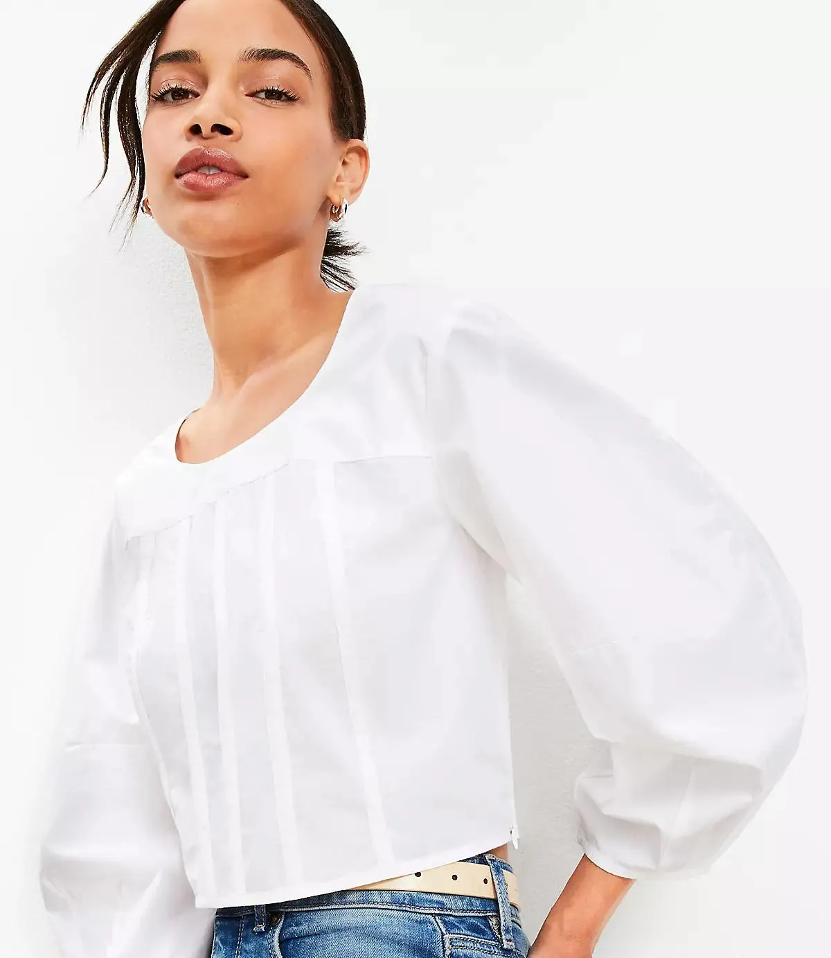 Poplin Corset Seamed Blouse