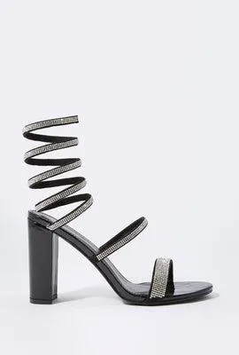 Rhinestone Wrap Up High Heel