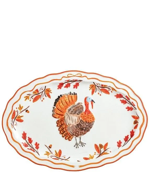 Thanksgiving Collection Whimsical Turkey Platter