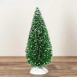 Green Snow Glittery Bottle Brush Tree