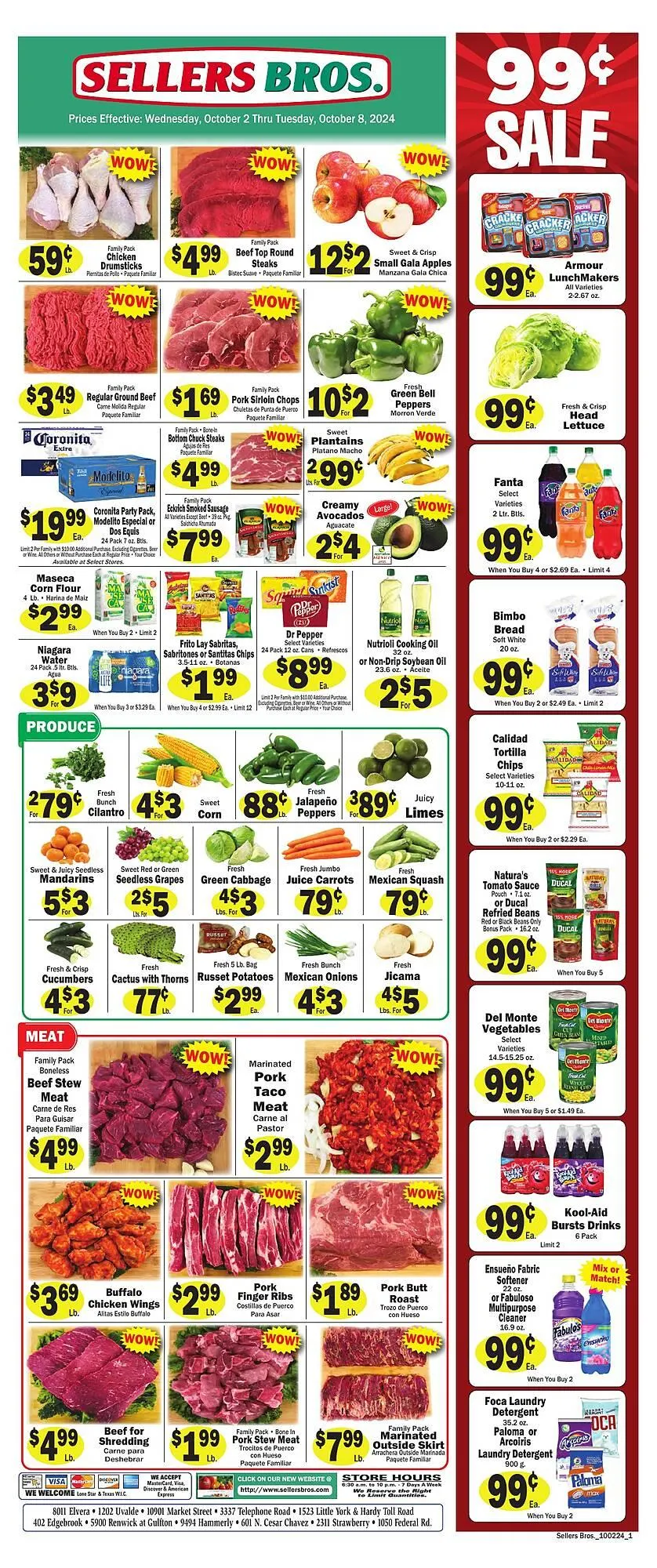 Weekly ad Sellers Bros Weekly Ad from October 2 to October 8 2024 - Page 1