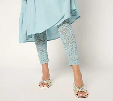 LOGO Layers by Lori Goldstein Regular Stretch Lace Leggings