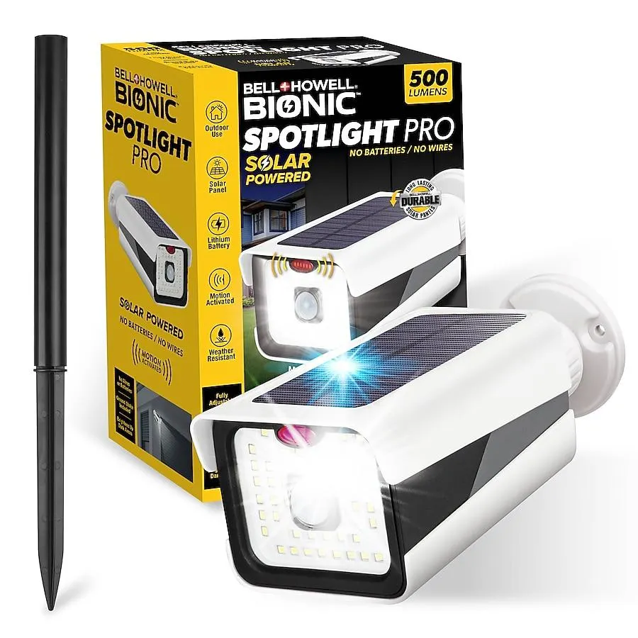 BELL + HOWELL Bionic 500 -Lumens 3 -Watt White Bright White Solar LED Spot light Motion Sensor