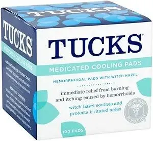 TUCKS Medicated Cooling Pads 100 Each (Pack of 5)