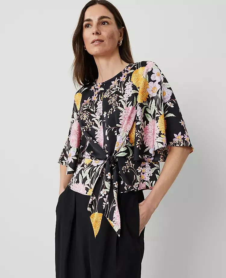 Floral Wrap Blouse