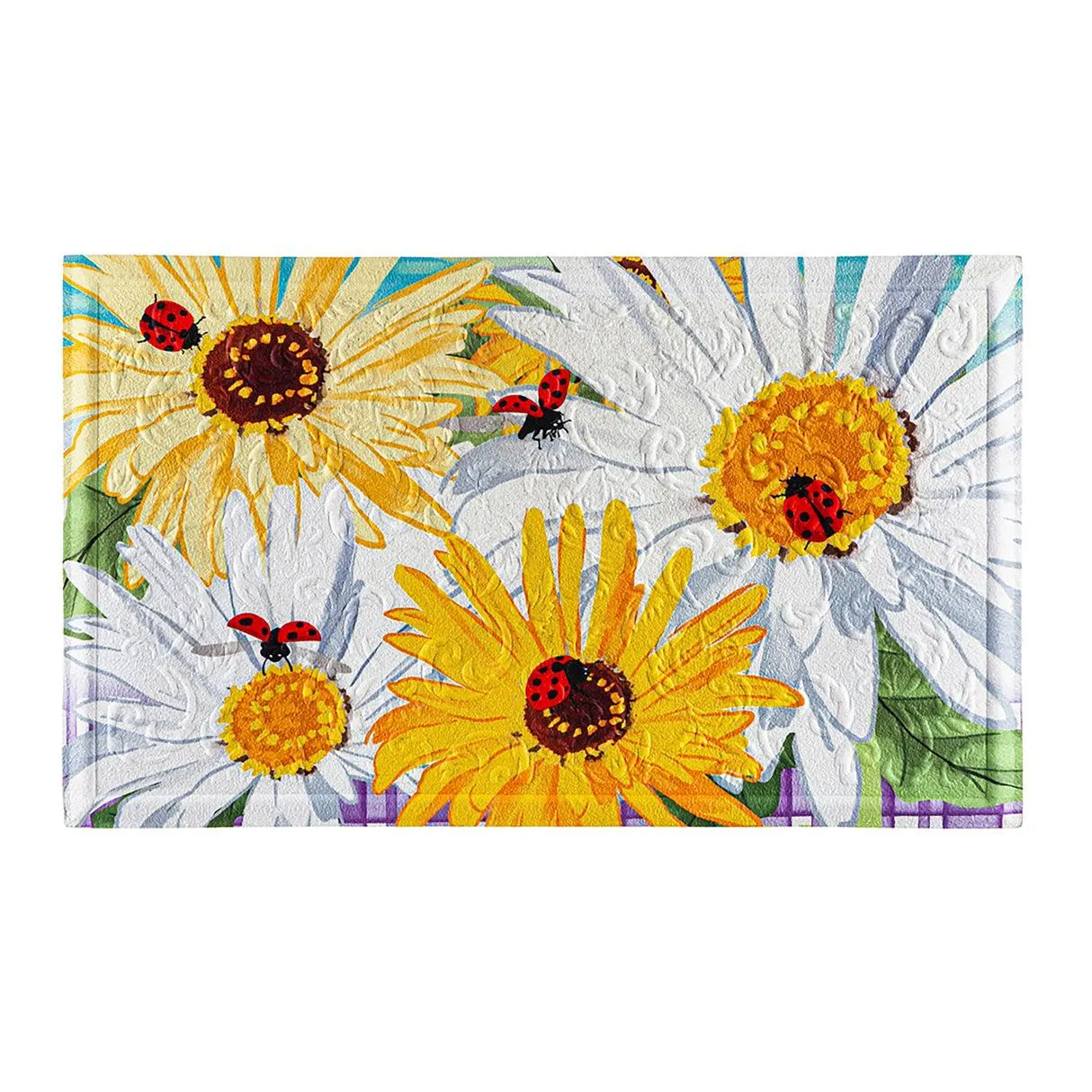 Daisy and Ladybug Field Embossed Floor Mat