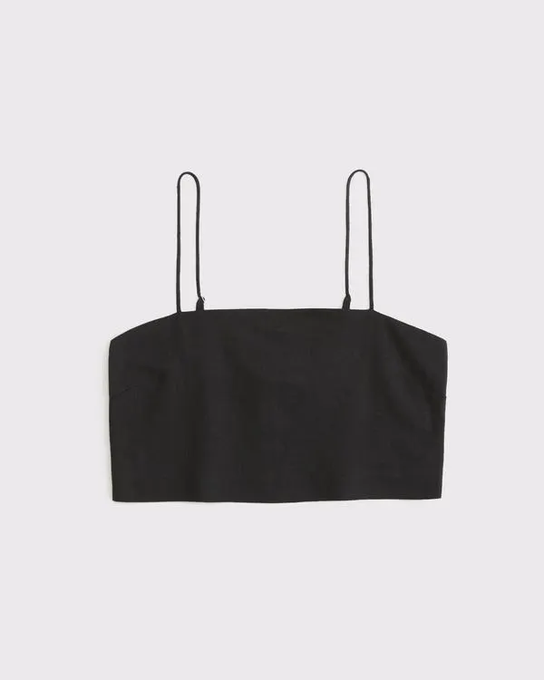 Cropped Linen-Blend Cami