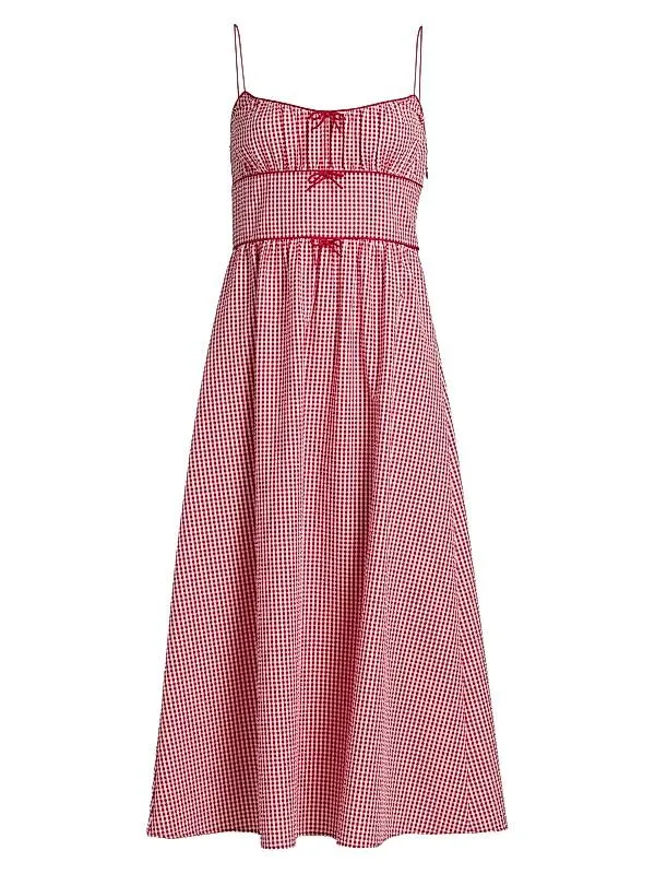Belline Gingham Tie Midi-Dress