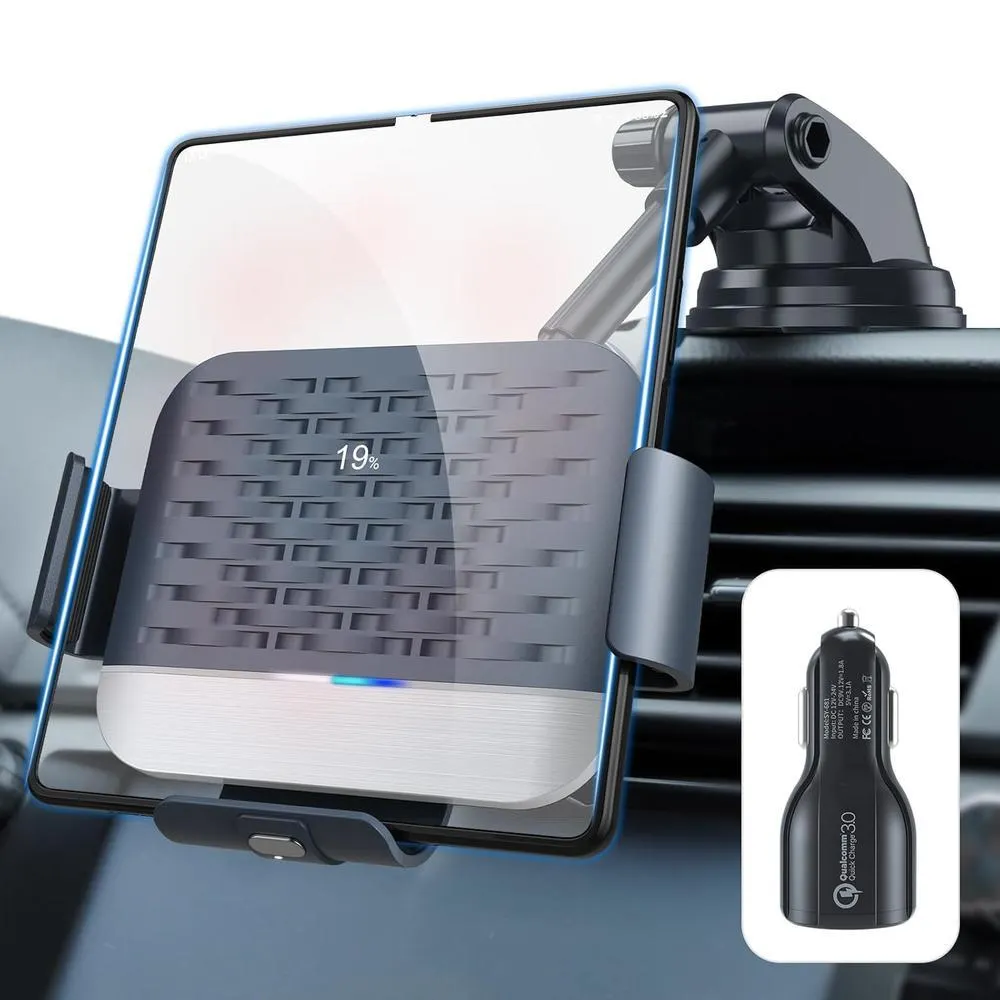 Great Choice Products Wireless Car Charger Mount For Google Pixel Fold, Dual Coil 15W Fast Charging Auto Clamping Car Charger For Pixel 8/ 8Pro,…