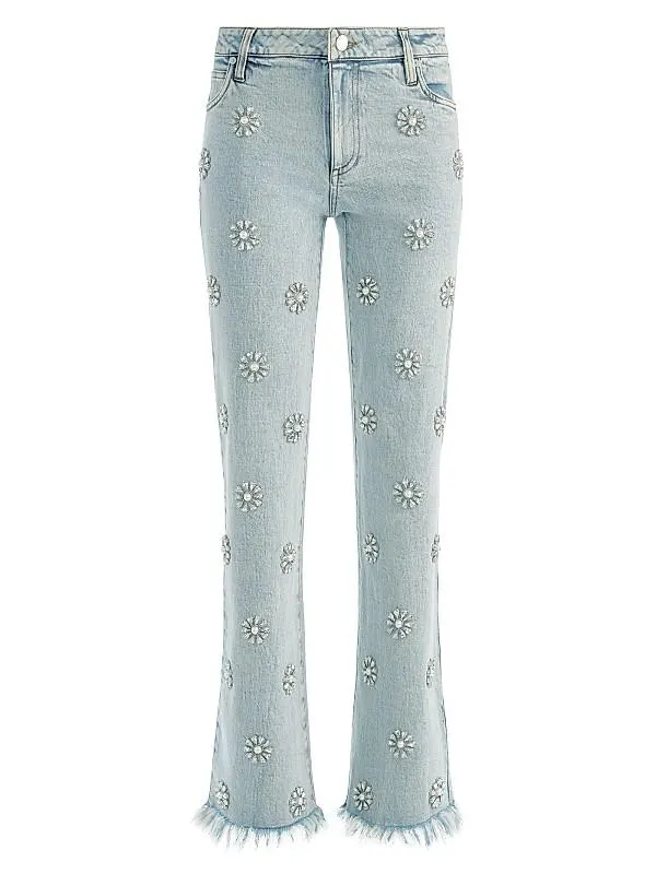 Roxie Embellished Straight Flare Jeans
