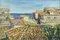 Pino Romanò, Roofs in front of the Sea, Oil Painting, 1990s