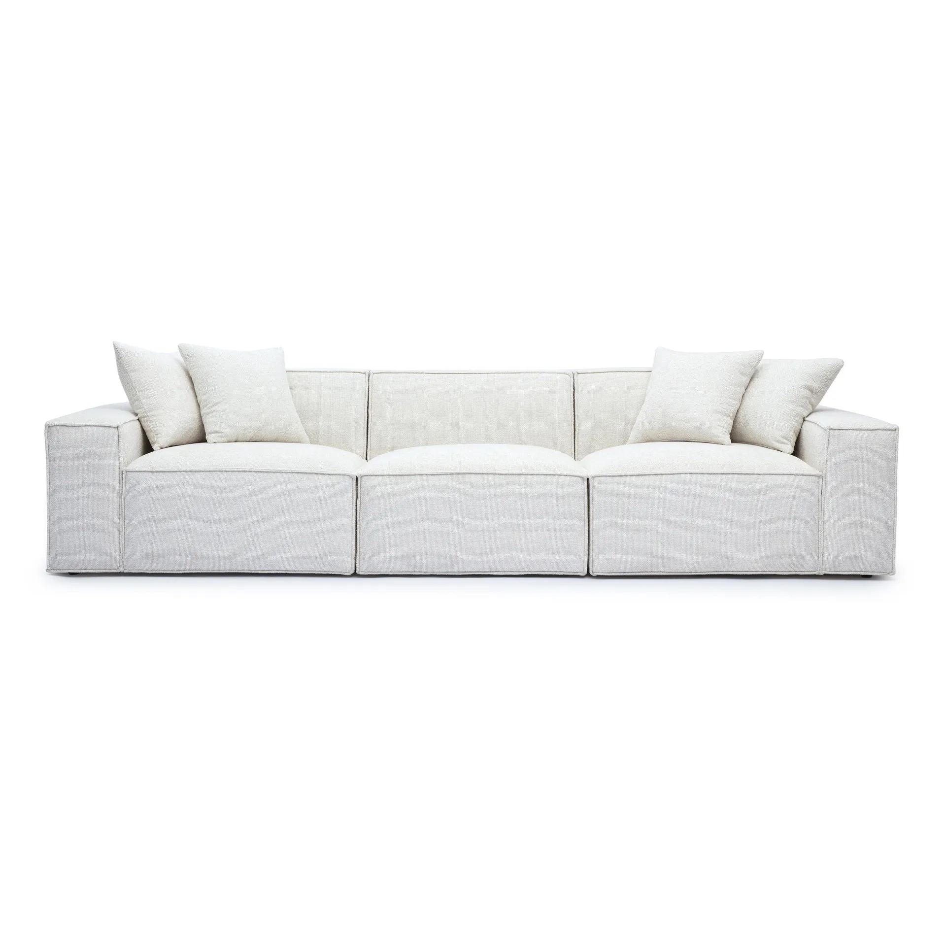 Mindy 115" Chenille Basketweave Modular Sofa