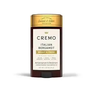 Cremo Italian Bergamot Antiperspirant & Deodorant for Men, 48-hour Sweat and Odor Protection, 2.65oz