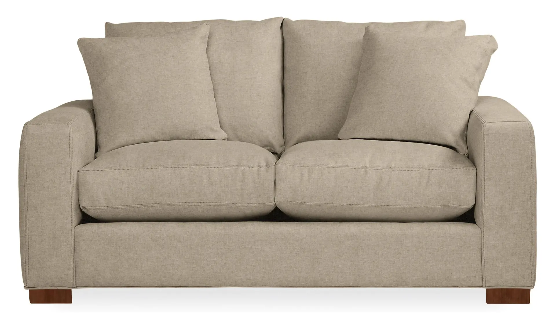 Metro 65" Loveseat in Sumner Flax w/Mocha Legs