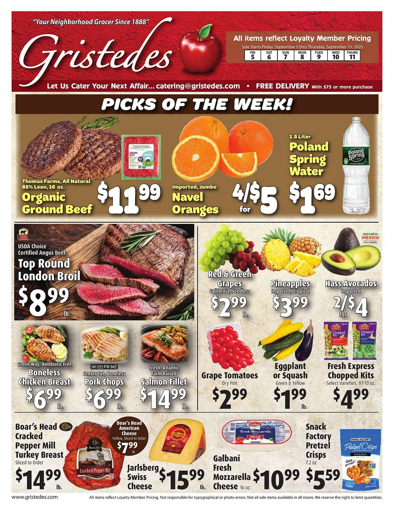 Weekly ad Gristedes circular from September 5 to September 11 2025 - Page 1