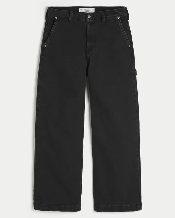 Washed Black Super Baggy Painter Jeans