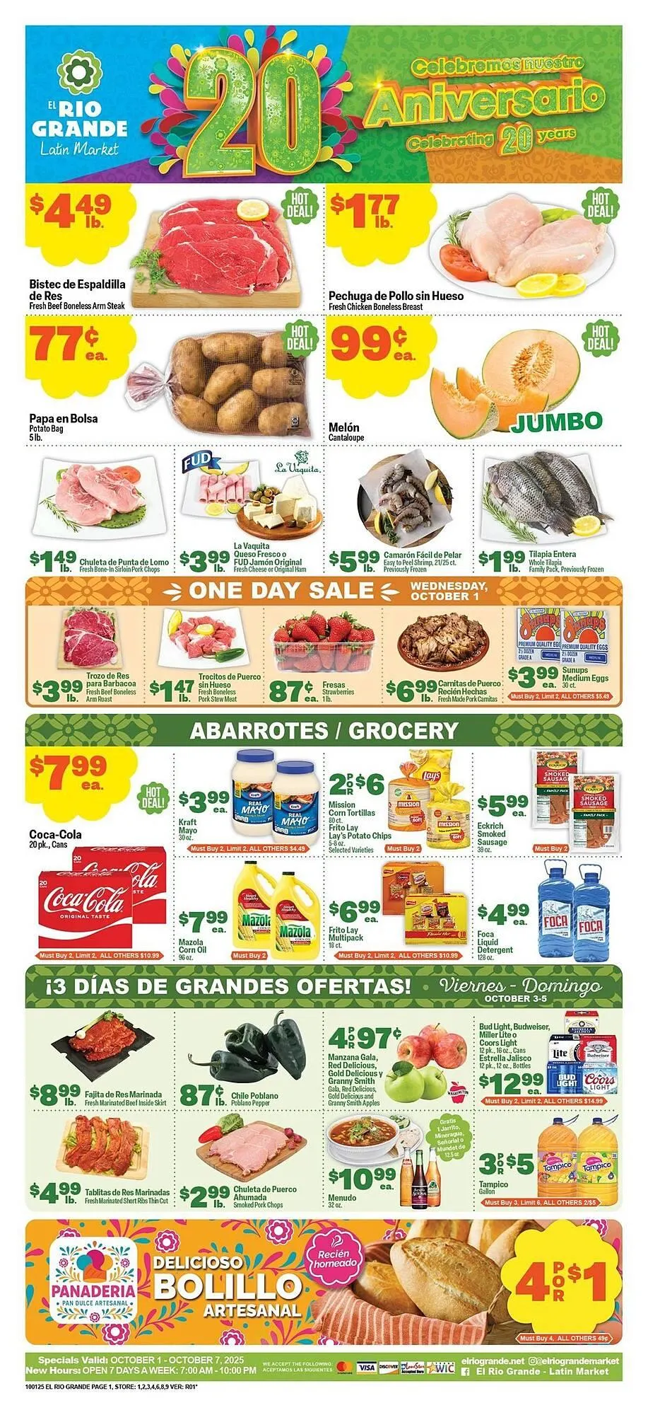 Weekly ad El Rio Grande weekly ad from October 1 to October 7 2025 - Page 1