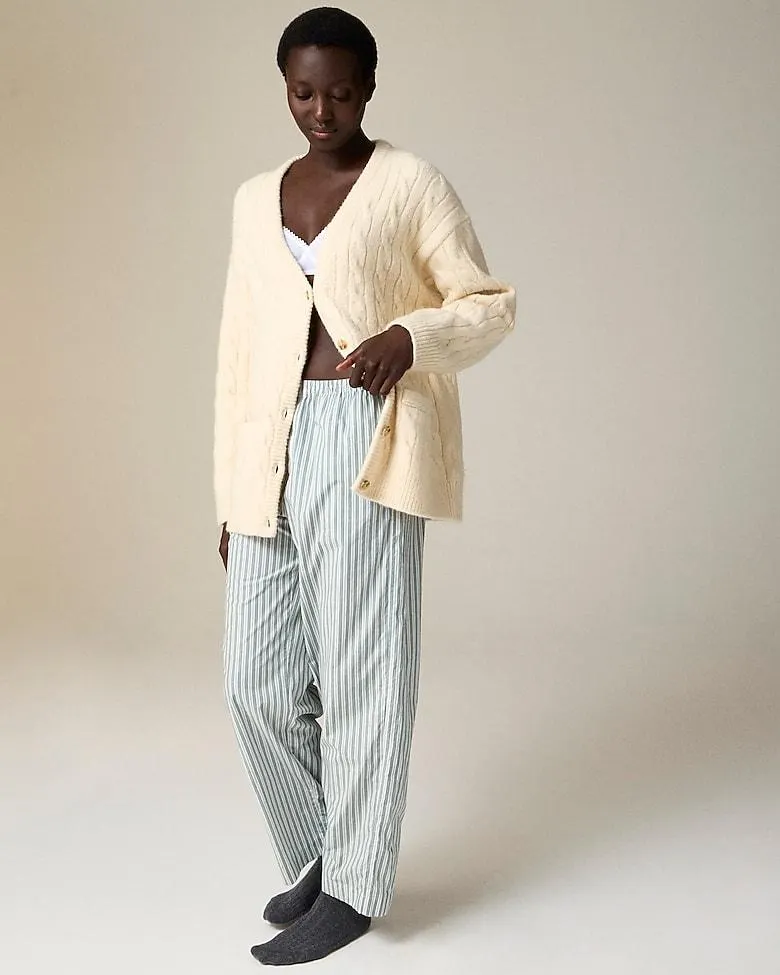 Cotton poplin pajama pant in stripe