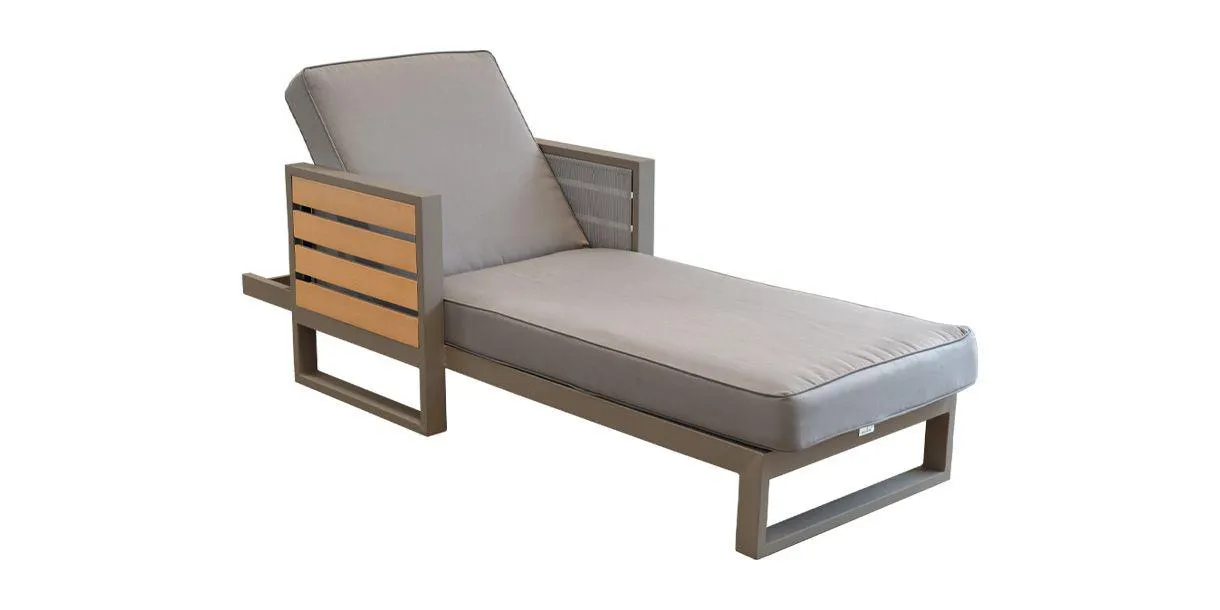 Fidji Outdoor Lounger Taupe