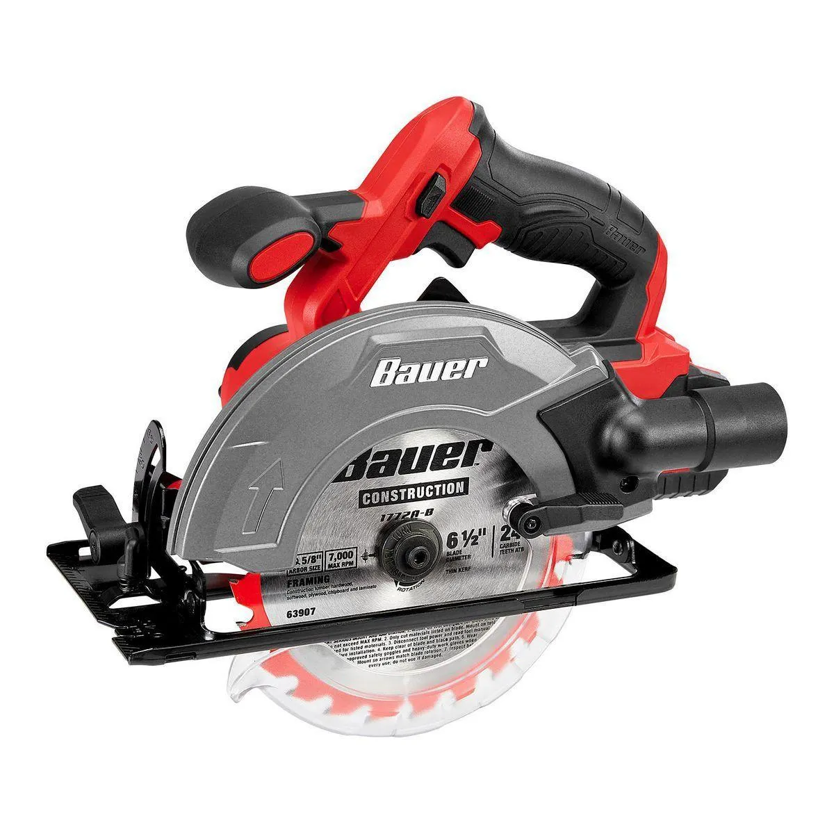 BAUER 20V Cordless 6-1/2 in. Circular Saw - Tool Only