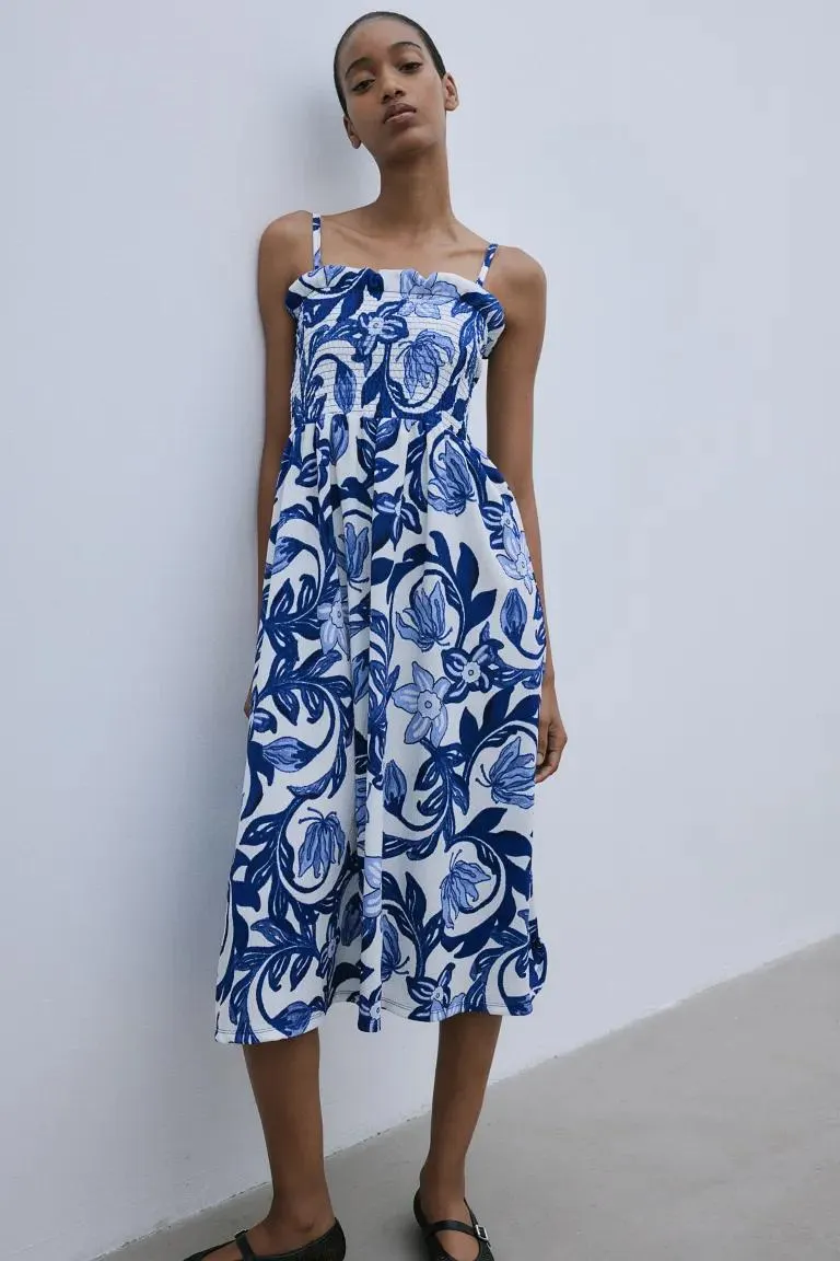 Smocked-bodice Dress