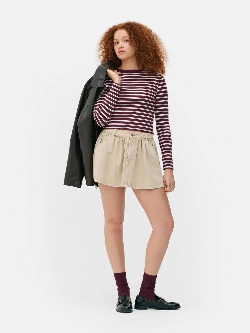 Cropped Ribbed Crew Top