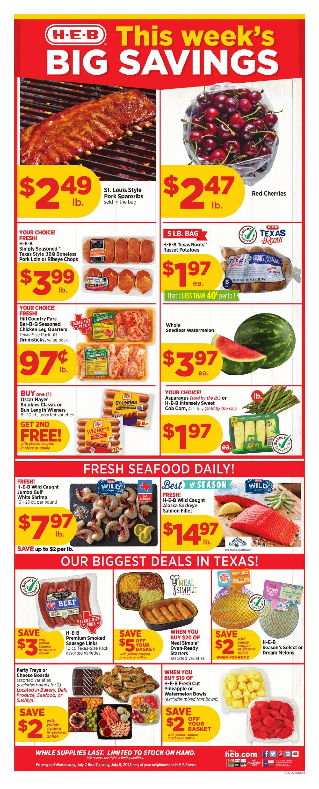 Catálogo de H-E-B Current weekly ad 2 de julio al 8 de julio 2025 - Página 1