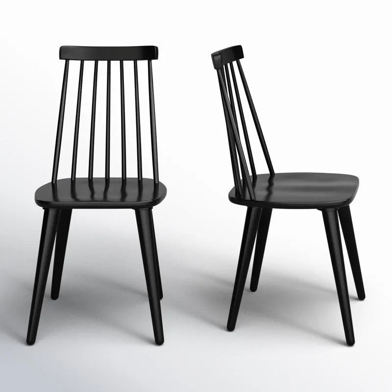 Black Rolde Solid Wood Side Chair