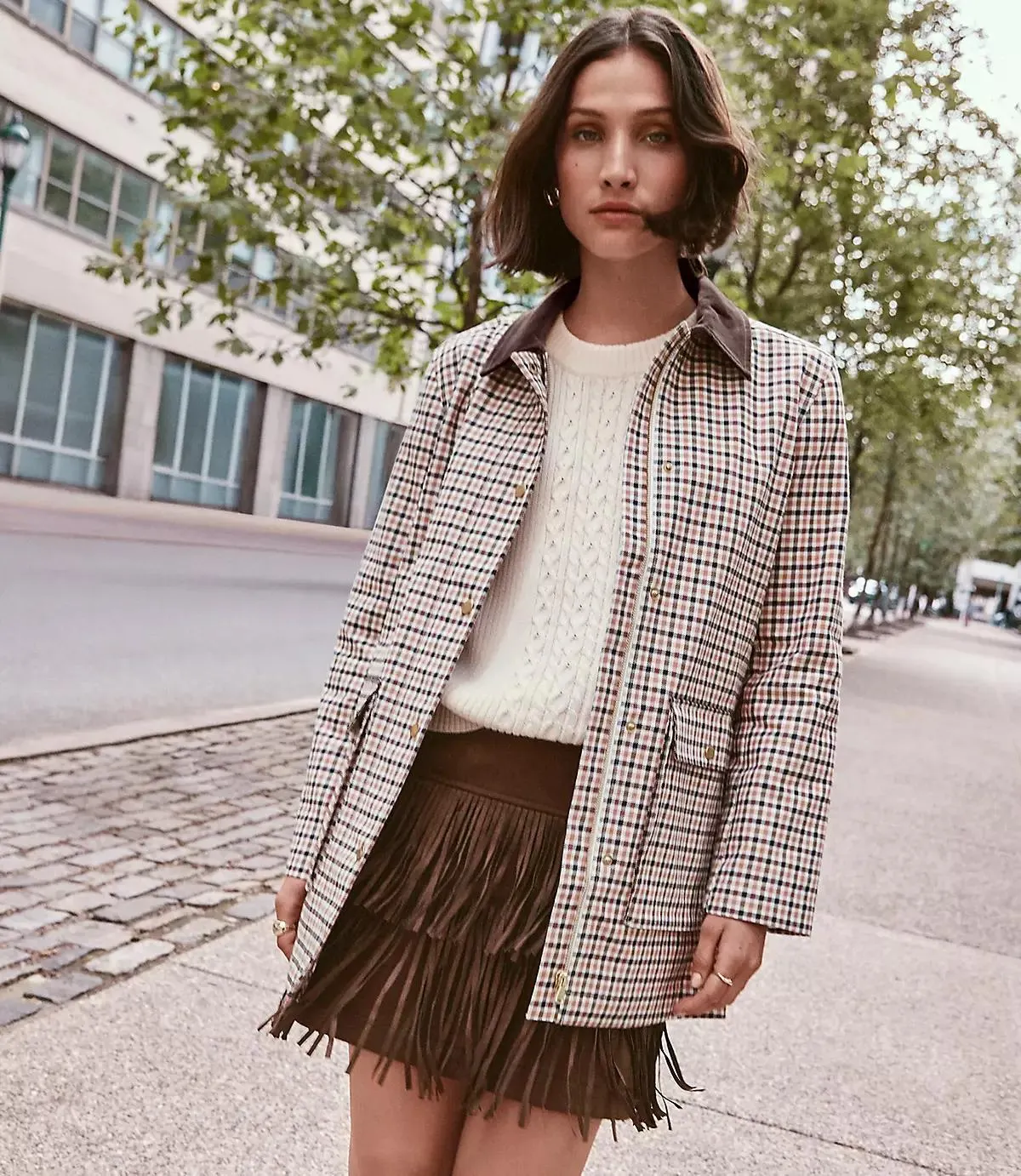 Fringe Faux Suede Mini Skirt