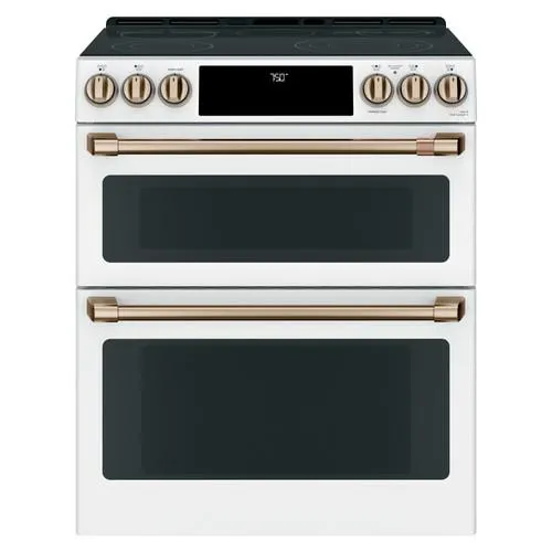Cafe 30 in. 7.0 cu. ft. Smart Slide-In Double Oven Electric Range with Convection in Matte White, Fingerprint Resistant - CES750P4MW2