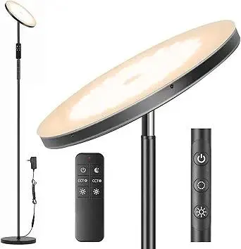 LED Floor Lamp for Bedroom, 36W 3600LM Super Bright 350W Equivalent Floor Lamp with Remote Control, 69" Tall Standing Lamp with Stepless Dimmable, Modern Torchiere Corner Lamps for Living Room