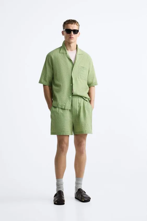 TEXTURED PLAID SHIRT