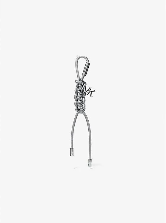 Silver-Tone and Metallic Braided Cord Bag Charm