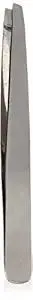 Mehaz Professional Slanted Tweezer MS350 Durable Stainless Steel With Slanted Tips For Precision Gripping In Eyebrow Shaping And Unwanted Body Hair Removal - 3.8 inches
